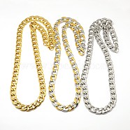 304 Stainless Steel Curb Chain/Twisted Chain Necklaces, with Lobster Claw Clasps, Mixed Color, 23 inch~25 inch(58.4~63.5cm), 12mm(STAS-A028-N127)