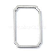 304 Stainless Steel Linking Rings, Rectangle, Stainless Steel Color, 19.5x12x1mm(STAS-C097-08P)