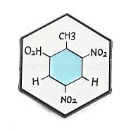 Chemical Molecular Geometry Enamel Pins, Black Alloy Badge for Backpack Clothes, Light Sky Blue, 25x22x1mm(JEWB-F024-05C)