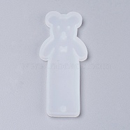 Silicone Bookmark Molds, Resin Casting Molds, Bear, White, 93x38x4.5mm, Inner Diameter: 89x35mm(X-DIY-P001-02A)