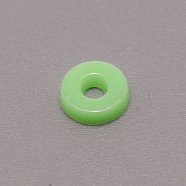Opaque Acrylic Beads, Flat Round, Lime, 6x1.5mm, Hole: 2mm, about 830pcs/bag(FIND-CJC0012-002D)