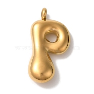 Ion Plating(IP) 304 Stainless Steel Pendants, Letter Charm, Golden, Letter P, 25.5x13x6mm, Hole: 2mm(STAS-M017-08G-17)