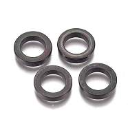 304 Stainless Steel Beads, Ring, Gunmetal, 10x2mm, Hole: 6.5mm(STAS-I137-11B)