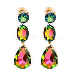 Sparkling Waterdrop Shaped Colorful Rhinestone Earrings for Women - Fashionable and Unique, Gainsboro, size 1(ST1301211)