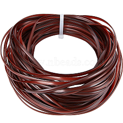 Plastic Imitation Cane Wire Cord, Flat, Sienna, 5mm(WCOR-GF0001-02C)