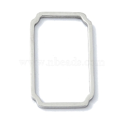 Non-Tarnish 304 Stainless Steel Linking Rings, Rectangle, Stainless Steel Color, 19.5x12x1mm(STAS-C097-08P)