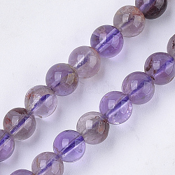 Natural Purple Lodolite Quartz/Purple Phantom Quartz Beads Strands, Round, 6~7mm, Hole: 0.8mm, about 30~33pcs/strand, 7.6 inch(G-S333-6mm-030)