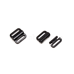Plastic Swimsuit Bra Hooks, Bra Strap Slide Hook, Clothing Bra Accessories, Black, 17x17x5mm, Hole: 2x12.5mm, 2pcs/set(KY-WH0100-06)