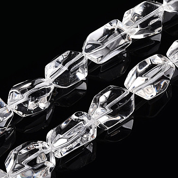 Grade A Natural Quartz Crystal Beads Strands, Rock Crystal Beads, Nuggets, 19~24x13~17x11~15mm, Hole: 1.5mm, about 20pcs/strand, 15.94 inch(40.5cm)