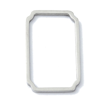 304 Stainless Steel Linking Rings, Rectangle, Stainless Steel Color, 19.5x12x1mm
