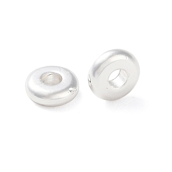 Rack Plating Brass Spacer Beads, Long-Lasting Plated, Lead Free & Cadmium Free, Flat Round, Silver, 5.8x2mm, Hole: 2mm