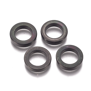 304 Stainless Steel Beads, Ring, Gunmetal, 10x2mm, Hole: 6.5mm