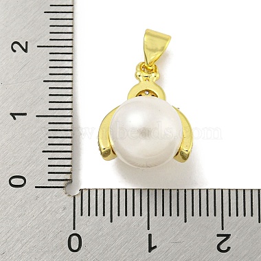 Rack Plating Brass Plastic Pearl Cubic Zirconia Pendants(KK-B091-13)-3