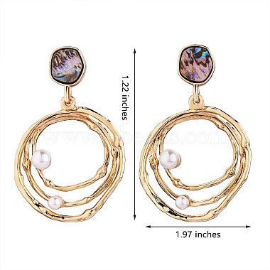 Boucles d'oreilles coquille d'ormeau clous pour femmes(JE974A)-3