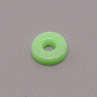 Lime Flat Round Acrylic Beads
