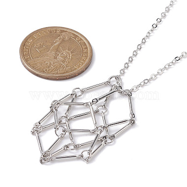Brass Macrame Pouch Empty Stone Holder for Pendant Necklaces Making(NJEW-JN04445-02)-3