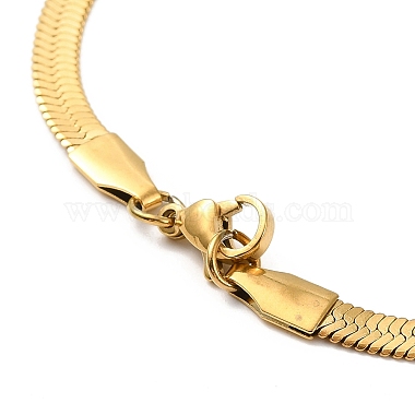 Ion Plating(IP) 304 Stainless Steel Herringbone Chain Necklace for Men Women(NJEW-E076-04C-G)-3