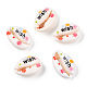 Flower Word Printed Cowrie Shell Beads(SSHEL-ZX006-09B)-1