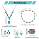 Synthetic Turquoise Hollow Out Teardorp Chandelier & Dangle Stud Earring & Stretch Bracelet & Lariat Necklace & Link Chain Waist Belt(SJEW-AN0001-01)-2