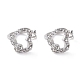 Heart Clear Cubic Zirconia Cuff Earrings(EJEW-C002-04P-RS)-1