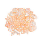 Ocean Theme Transparent Acrylic Beads, Mixed Shapes, Sandy Brown, 10~20x5.5~23x2.5~9mm, Hole: 1.5~1.8mm, about 1272pcs/500g(TACR-T028-69-01D)