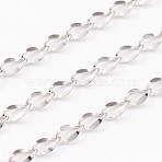 Tarnish Resistant 304 Stainless Steel Twisted Chains, Soldered, with Spool, Curb Chains, Stainless Steel Color, Link: 4x2x0.4mm(CHS-K003-03P-0.4MM)