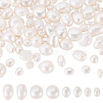 100Pcs 4 Styles Natural Cultured Freshwater Pearl Beads, Baroque Pearls Keshi Pearl Beads, Two Sides Polished, Seashell Color, 4~13.5x3~10.5x2~8.5mm, Hole: 0.5~0.7mm, 25pcs/style(PEAR-TA0001-38)