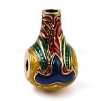 304 Stainless Steel Enamel Beads, Vase Shape, 3 Hole Guru Beads, Golden, Colorful, 19.5x12x14mm, Hole: 2.5mm(SA-CBA641C-01E)