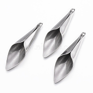 304 Stainless Steel Pendants, Calla Lily, Stainless Steel Color, 47x13.5x10mm, Hole: 1.5mm(STAS-H416-30P)