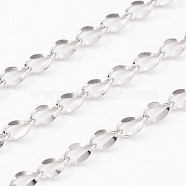 304 Stainless Steel Twisted Chains, Soldered, with Spool, Curb Chains, Stainless Steel Color, Link: 4x2x0.4mm(CHS-K003-03P-0.4MM)