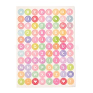 Scrapbooking Round with Capital Letter Self Adhesive Stickers, for Diary, Album, Notebook, DIY Arts and Crafts, Colorful, 14x10x0.01cm, Tags: 10mm, 88pcs/sheet(DIY-I071-A05)