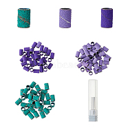 3 Bags PVC Nail File Sanding Bands Replacement, with 3Pcs Alloy Mandrel Bit, Mixed Color, Bands Replacement: 1.3x0.8~0.85cm, 6.5~7mm inner diameter, 50pcs/bag, 3 bags; Bit: bar: 34x5mm, 3pcs(TOOL-DC0001-11)