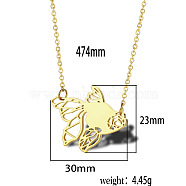 Stainless Steel Geometric Artistic Hollow Animal Pendant Necklaces, Clavicle Chain Necklaces for Women, Golden, Fish, 17.72 inch(45cm)(JK0174-1)