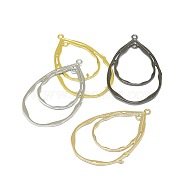 Alloy  2-Loop Link Pendants, Long-Lasting Plated, teardrop, Mixed Color, 49.5x30x1mm, Hole: 1.6mm(PALLOY-F249-17)