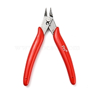Steel Jewelry Pliers, Flush Cutter, Mini Shear, with Plastic Handle, Red, 12.6x7.95x1.3cm(PT-G003-03)