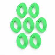 Opaque Spray Painted Acrylic Linking Rings, Fluorescence, Quick Link Connectors, for Curb Chains Making, Unwelded, Twist, Spring Green, 29x20.5x6mm, Inner Diameter: 8x16mm(OACR-R249-03E)