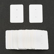 Paper Jewelry Earring Display Cards, Rectangle, White, 35x25x0.5mm(CDIS-YW0001-03C)