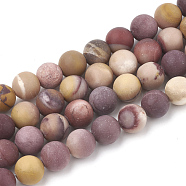 Natural Mookaite Beads Strands, Frosted, Round, 4mm, Hole: 1mm, about 96pcs/strand, 15.5 inch(G-T106-155)