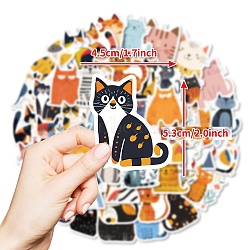 55Pcs PVC Adhesive Waterproof Stickers Self-Adhesive Stickers, for DIY Photo Album Diary Scrapbook Decoration, Cat Shape, 40~80mm(PW-WG0AAAD-01)