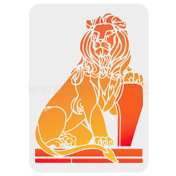 Plastic Drawing Painting Stencils Templates, for Painting on Scrapbook Fabric Tiles Floor Furniture Wood, Rectangle, Lion Pattern, 29.7x21cm(DIY-WH0396-170)