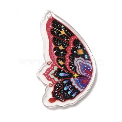 Acrylic Pendants, 3D Printed, Butterfly, Crimson, 44.5x26x2.5mm, Hole: 2mm(MACR-M034-01B)