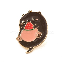 Animal Enamel Pins, Golden Alloy Brooches for Backpack Clothes, 31x22x2mm(JEWB-H023-02G-06)