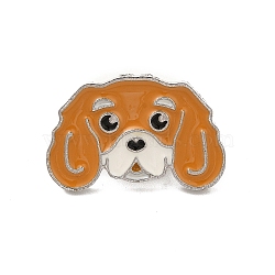 Dog Enamel Pin with Brass Butterfly Clutches, Alloy Badge for Backpack Clothing, Cavalier King Charles Spaniel, 16x24.5x10mm, Pin: 1.1mm(JEWB-A006-05F)