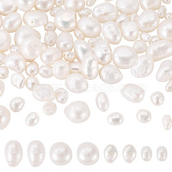 100Pcs 4 Styles Natural Cultured Freshwater Pearl Beads, Baroque Pearls Keshi Pearl Beads, Two Sides Polished, Seashell Color, 4~13.5x3~10.5x2~8.5mm, Hole: 0.5~0.7mm, 25pcs/style(PEAR-TA0001-38)
