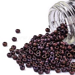 TOHO Round Seed Beads, Japanese Seed Beads, (703) Matte Color Mauve Mocha, 11/0, 2.2mm, Hole: 0.8mm, about 1110pcs/10g(X-SEED-TR11-0703)