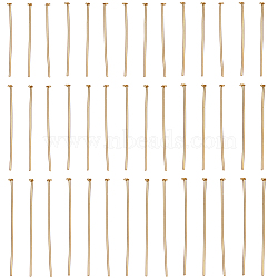 300Pcs 3 Styles 304 Stainless Steel Flat Head Pins, Real 18K Gold Plated, 25~50x0.7mm(21 Gauge), Head: 1.5mm, 100pcs/style(STAS-SC0005-80)