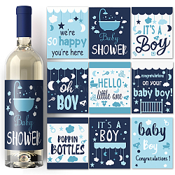 SUPERDANT 18Sheets 9 Style Coated Paper Adhesive Sticker, Wine Bottle Adhesive Label, Birthday Theme, Rectangle, Mixed Patterns, 2sheets/style(DIY-SD0001-29)