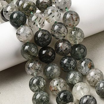 Natural Fuchsite Beads Strands, Round, 12mm, Hole: 1mm, about 32pcs/strand, 14.96 inch(38cm)