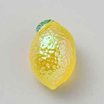 Luminous Fruit Resin Drnament, for Doll Making, Home Desktop Decoration, Lemon, 34x23x22mm