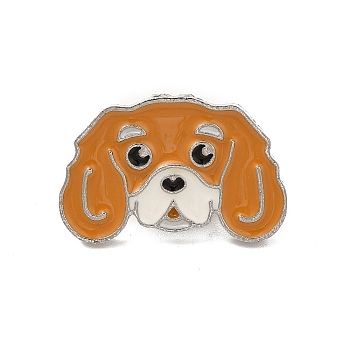Dog Enamel Pin with Brass Butterfly Clutches, Alloy Badge for Backpack Clothing, Cavalier King Charles Spaniel, 16x24.5x10mm, Pin: 1.1mm